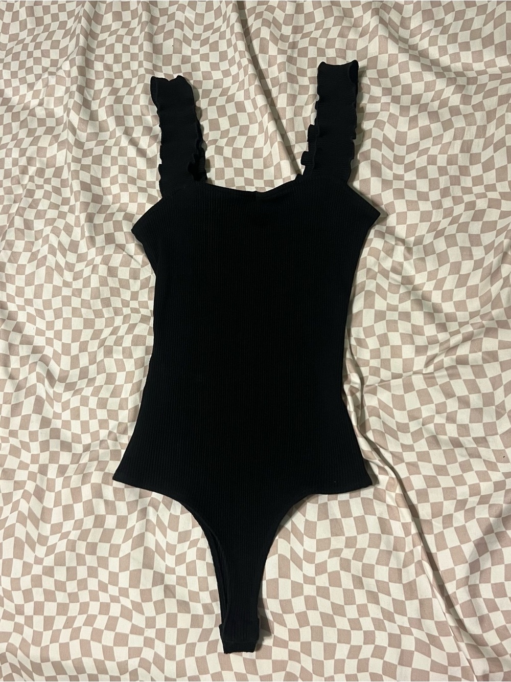 boutique dina be black ribbed bodysuit